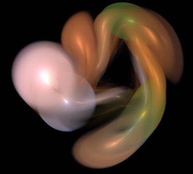 Siyah Renk Üzerine Bir Dijital Fraktal Resmi