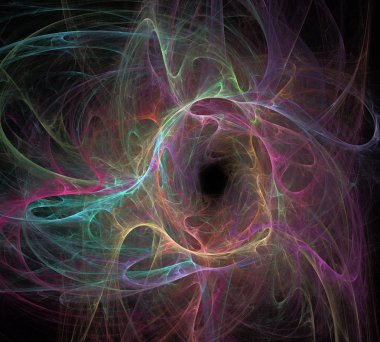 Siyah Renk Üzerine Bir Dijital Fraktal Resmi