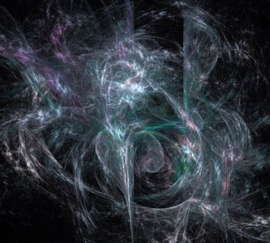 Siyah Renk Üzerine Bir Dijital Fraktal Resmi