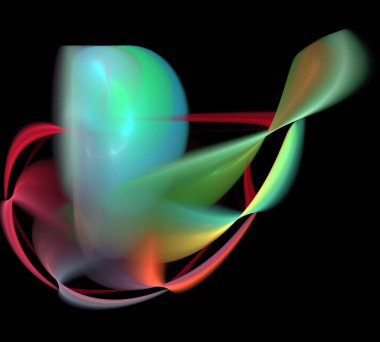 Siyah Renk Üzerine Bir Dijital Fraktal Resmi