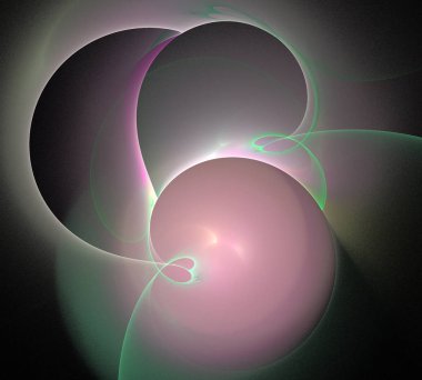 Siyah Renk Üzerine Bir Dijital Fraktal Resmi