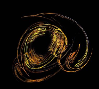 Siyah Renk Üzerine Bir Dijital Fraktal Resmi