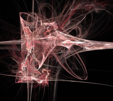 Siyah Renk Üzerine Bir Dijital Fraktal Resmi