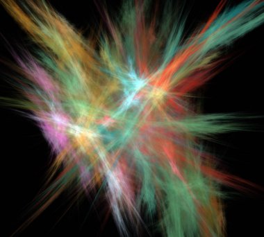 Siyah Renk Üzerine Bir Dijital Fraktal Resmi