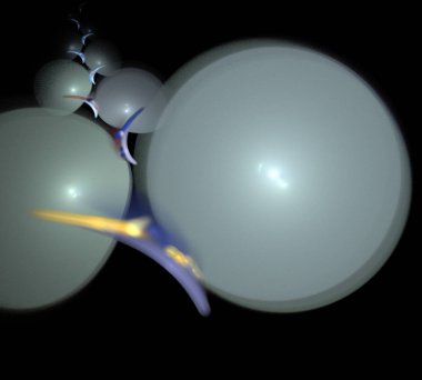 Siyah Renk Üzerine Bir Dijital Fraktal Resmi