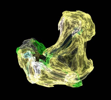 Siyah Renk Üzerine Bir Dijital Fraktal Resmi