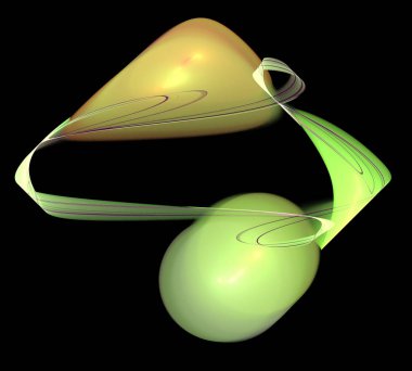 Siyah Renk Üzerine Bir Dijital Fraktal Resmi