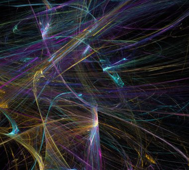 Siyah Renk Üzerine Bir Dijital Fraktal Resmi