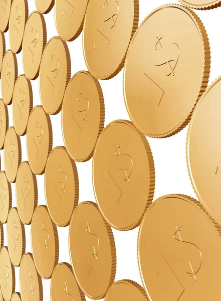 Alfombra Oro Moneda Sobre Fondo Blanco — Foto de Stock