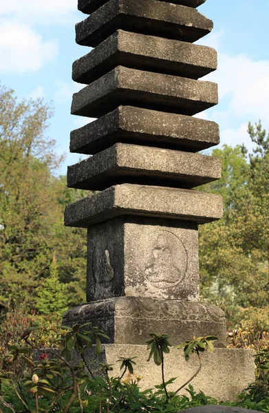 Stone Column Japan Garden — Stock Photo, Image