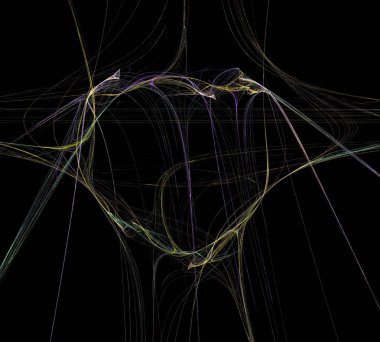 Siyah Renk Üzerine Bir Dijital Fraktal Resmi