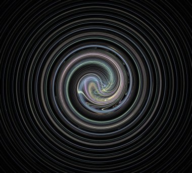 Siyah Renk Üzerine Bir Dijital Fraktal Resmi