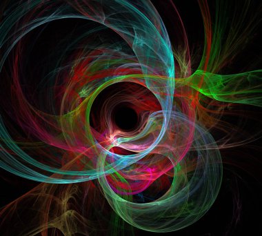 Siyah Renk Üzerine Bir Dijital Fraktal Resmi