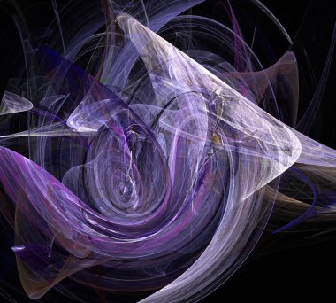 Siyah Renk Üzerine Bir Dijital Fraktal Resmi