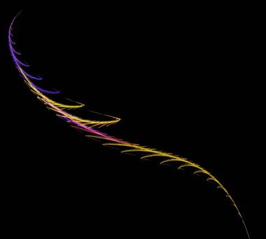 Siyah Renk Üzerine Bir Dijital Fraktal Resmi