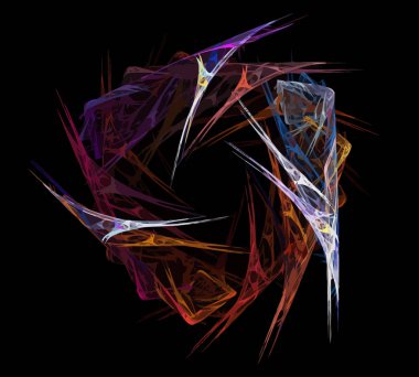 Siyah Renk Üzerine Bir Dijital Fraktal Resmi