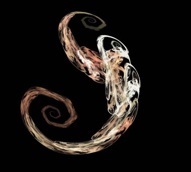 Siyah Renk Üzerine Bir Dijital Fraktal Resmi