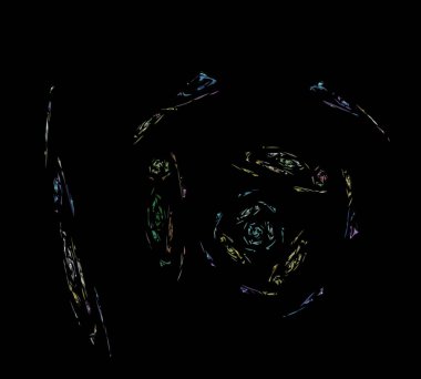 Siyah Renk Üzerine Bir Dijital Fraktal Resmi