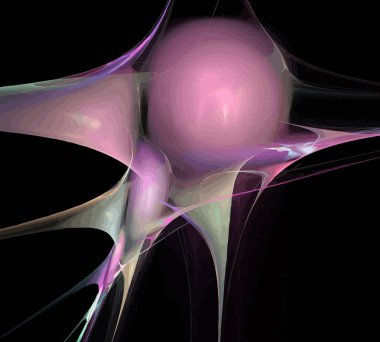 Siyah Renk Üzerine Bir Dijital Fraktal Resmi