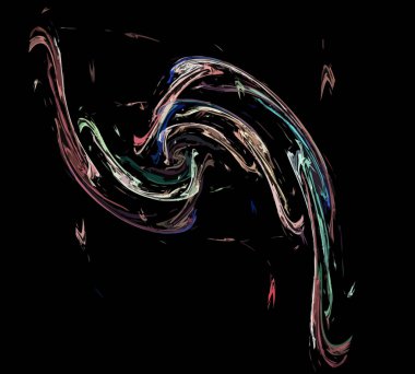 Siyah Renk Üzerine Bir Dijital Fraktal Resmi