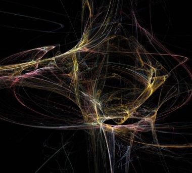 Siyah Renk Üzerine Bir Dijital Fraktal Resmi