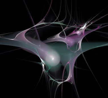 Siyah Renk Üzerine Bir Dijital Fraktal Resmi