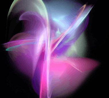 Siyah Renk Üzerine Bir Dijital Fraktal Resmi