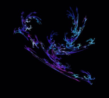 Siyah Renk Üzerine Bir Dijital Fraktal Resmi