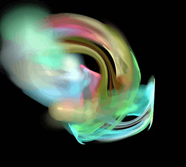 Gambar Dari Satu Fraktal Digital Pada Warna Hitam — Stok Foto