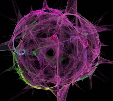 Siyah Renk Üzerine Bir Dijital Fraktal Resmi