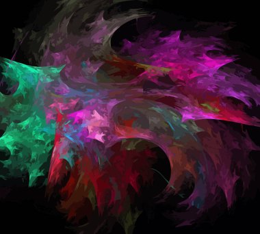 Siyah Renk Üzerine Bir Dijital Fraktal Resmi