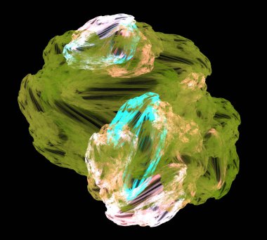 Siyah Renk Üzerine Bir Dijital Fraktal Resmi