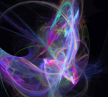 Siyah Renk Üzerine Bir Dijital Fraktal Resmi