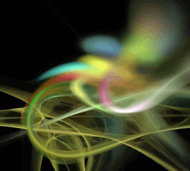 Siyah Renk Üzerine Bir Dijital Fraktal Resmi