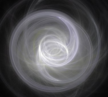 Siyah Renk Üzerine Bir Dijital Fraktal Resmi