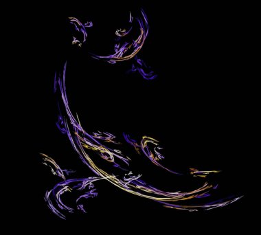 Siyah Renk Üzerine Bir Dijital Fraktal Resmi