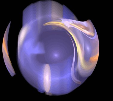 Siyah Renk Üzerine Bir Dijital Fraktal Resmi