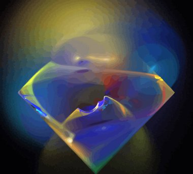 Siyah Renk Üzerine Bir Dijital Fraktal Resmi