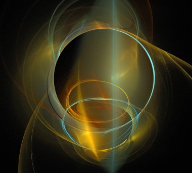 Siyah Renk Üzerine Bir Dijital Fraktal Resmi