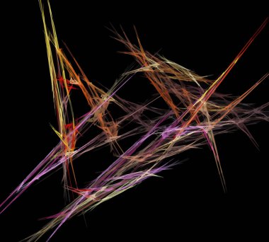 Siyah Renk Üzerine Bir Dijital Fraktal Resmi