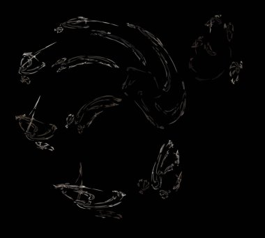 Siyah Renk Üzerine Bir Dijital Fraktal Resmi