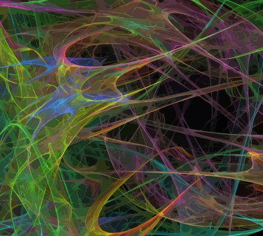 Siyah Renk Üzerine Bir Dijital Fraktal Resmi