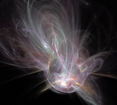 Siyah Renk Üzerine Bir Dijital Fraktal Resmi