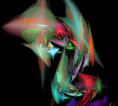 Siyah Renk Üzerine Bir Dijital Fraktal Resmi