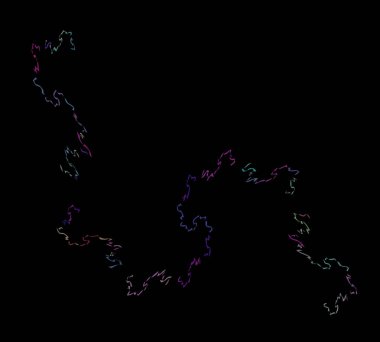 Siyah Renk Üzerine Bir Dijital Fraktal Resmi