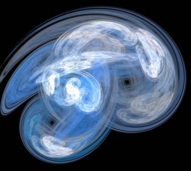 Siyah Renk Üzerine Bir Dijital Fraktal Resmi