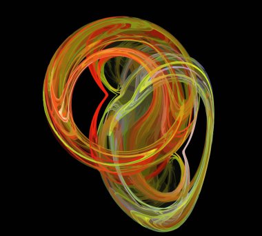 Siyah Renk Üzerine Bir Dijital Fraktal Resmi