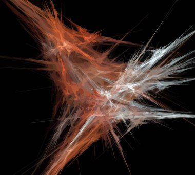 Siyah Renk Üzerine Bir Dijital Fraktal Resmi