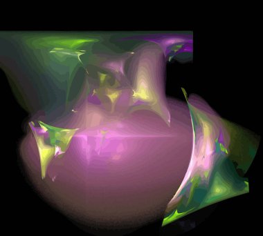 Siyah Renk Üzerine Bir Dijital Fraktal Resmi