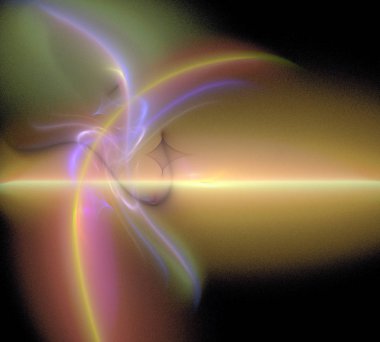 Siyah Renk Üzerine Bir Dijital Fraktal Resmi